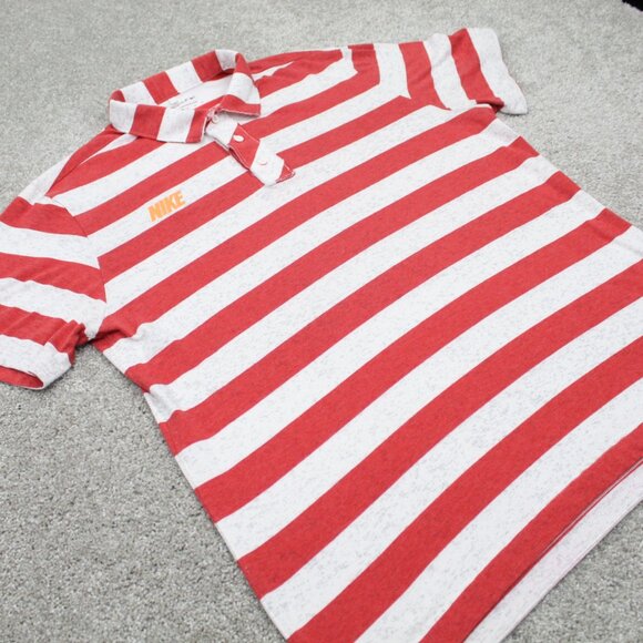 Nike Golf Polo Shirt Mens XL Red/White Dri-Fit Cotton/Polyester Blend S/S - Picture 6 of 13